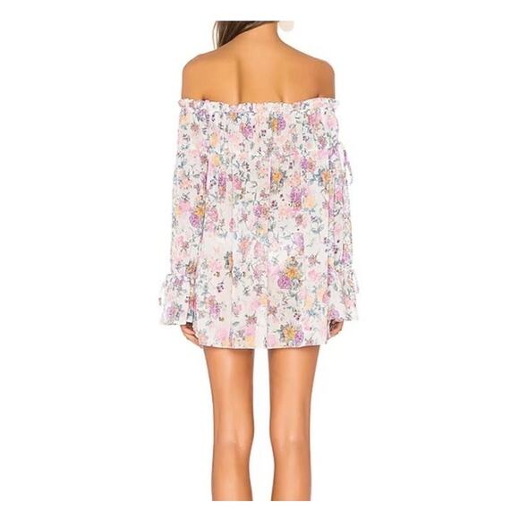 NWT Revolve Tularosa Brogan Off-Shoulder Mini Dress Medium Pink White Floral - Picture 14 of 14